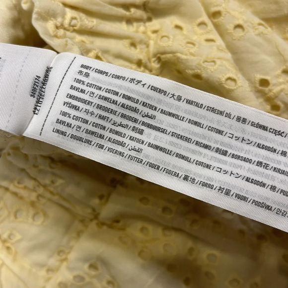 Cottagecore Buttery Yellow Cotton Eyelet Ruffled Pocketed Ultra High-Rise Shorts - Picture 6 of 6